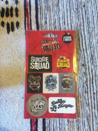 Infinity Crates July 2016 Suicide Squad Stickers